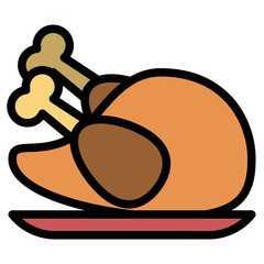 chicken line icon