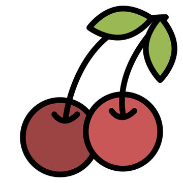 red cherries with green leaves clip art preview