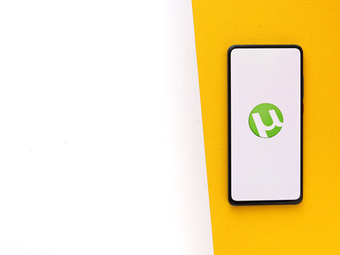 Assam, india - June 25, 2020 : utorrent a torrent downloader.