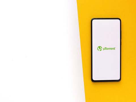 Assam, india - June 25, 2020 : utorrent a torrent downloader.