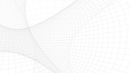 Abstract curve black grid. Wireframe landscape. Vector architecture illustration.
