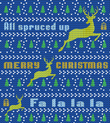 Awesome Christmas ugly sweater design, knit sweater pattern, print-ready vector file, Christmas ugly sweater party design