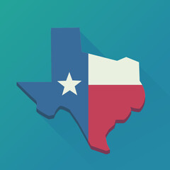 Map of the US state of Texas with its flag (flat design)