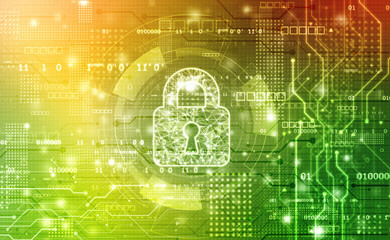 Cyber Security and safety information, personal data concept. Digital Padlocks on abstract technology background, Technology security concept. Modern safety digital background. Protection system
