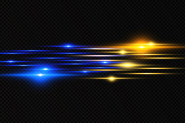 Abstract lines with glow light effect. Glow special light effect. Glowing lines on transparent background.