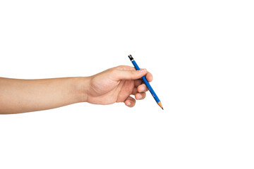Close up of sketching hand ruler isolated with white background. Drawing hand gesture.