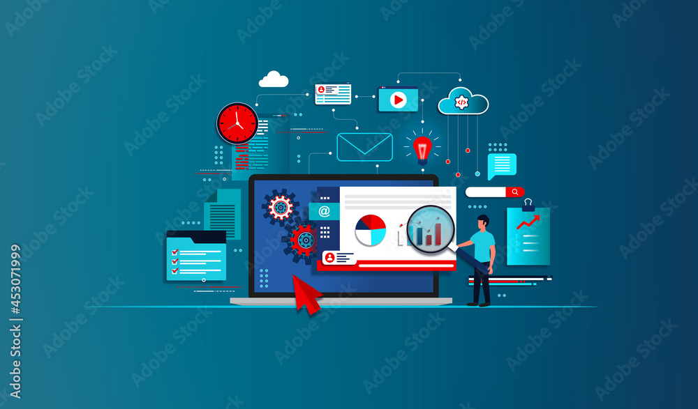Wall mural web analytics concept - web data analysis