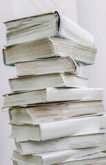 stack of stacked blank books on white background