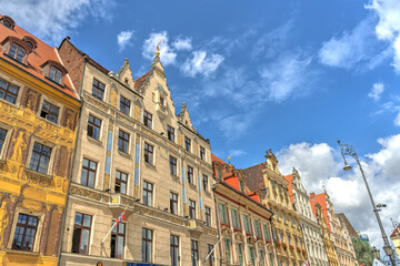 Fototapeta na wymiar Wroclaw landmark: historical Rynek square, HDR Image