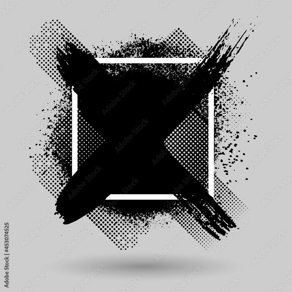 Poster paint compositions, grunge with frame, texting boxes. dirty design elements, quote box speech templa