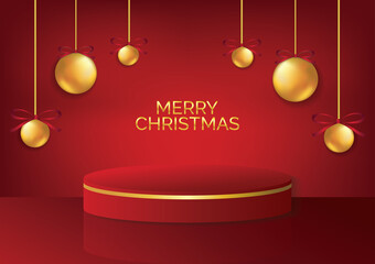 Christmas podium art background vector