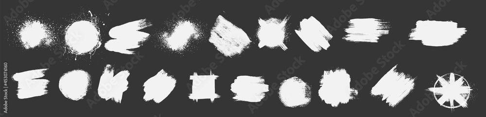 Poster a set of brushstrokes. a collection of vector black lines, for grunge design and decor, isolated on 