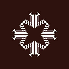 Lettering logo design. The arrangement of 4 copies of stripes letter W or M in a rectangular square form. EPS8 file.