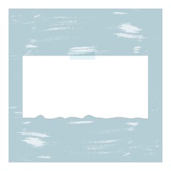 Abstract background with a texture of white and blue paint. A sheet of clean white paper on the wall with the effect of brush strokes, chalk. Vector illustration