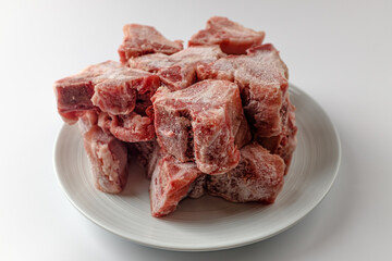 pork backbone on a white background