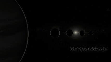 jupiter and moons retrograde 3d illustration © SN