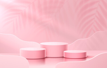 Stage podium with lighting, Stage Podium Scene with for Award, Decor element background. Vector