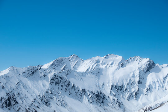 Snow covered mountains in South Island New Zealand