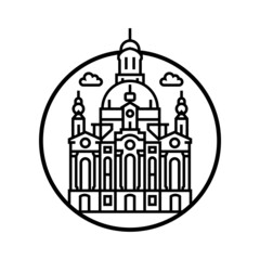 World famous building - Frauenkirche Dresden - obrazy, fototapety, plakaty