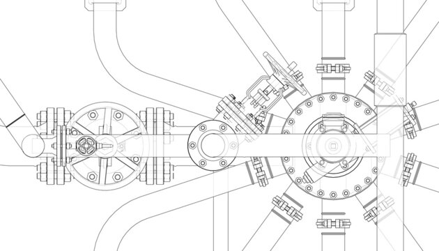 Valves and other industrial equipment. Vector