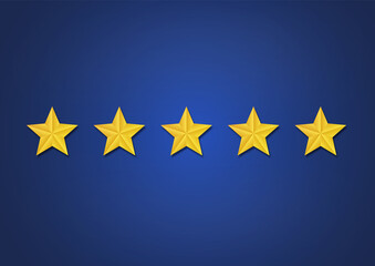 Business five star rating evaluation concept vector illustration