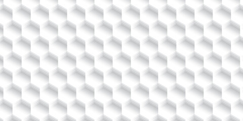 Abstract  white and gray color, modern design background with geometric hexagonal shape, behive, block pattern. Vector illustration.