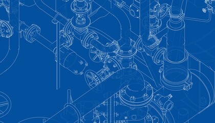 Valves and other industrial equipment. Vector