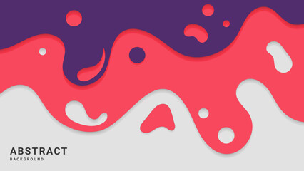 Colorful Abstract Liquid Shape Papercut Style Background