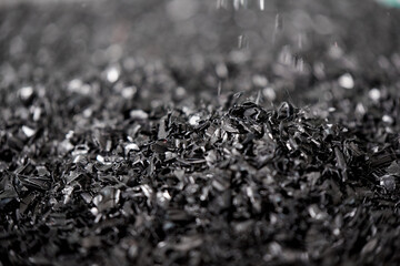 Lots of shredded plastic raw materials for re-production from this plastic products