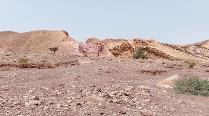 Fantastically  beautiful landscape in a nature reserve near Eilat city - Red Canyon, in southern Israel