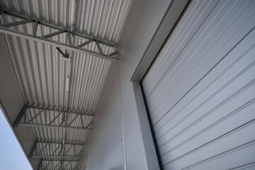 Rolling door at the entrance to the industrial premises outside