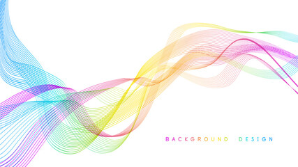 Abstract vector colorful wave line flowing isolated on white background for design elements in concept technology, music, science, A.I.