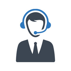 Customer assistance icon. Vector and glyph