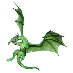 Obraz premium 3D Rendering Fairy Tale Dragon on White