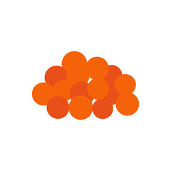 Red caviar icon. Isolated flat color icon. Vector illustration. Fish and seafood. Food ingredients