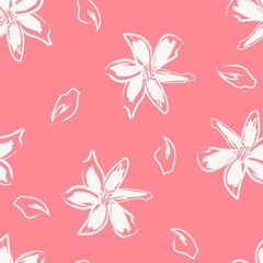Naklejka na ściany i meble Floral Brush strokes Seamless Pattern Background