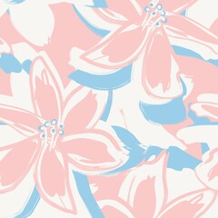 Floral Brush strokes Seamless Pattern Background