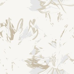 Obraz premium Floral Brush strokes Seamless Pattern Background