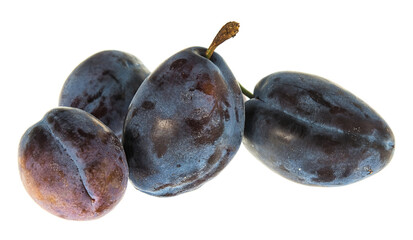 Ripe plums isolted on white
