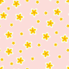 Seamless pattern frangipani flower pattern background. vector background image.