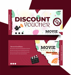 voucher template design for a film festival