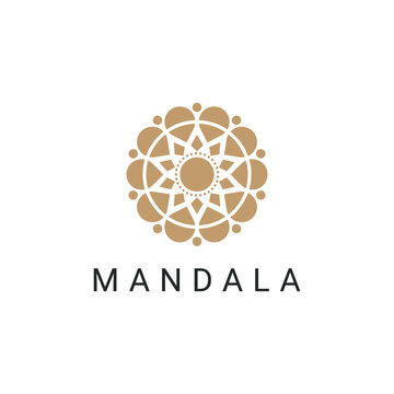 Traditional Ethnic mandala loogo design vector on circular concept 