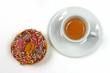 Donut ring with espresso cup