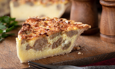 Slice of sausage quiche