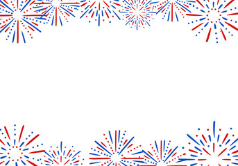 Bright fireworks Vector Background Border