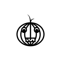 halloween logo line illustration vector design