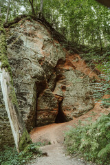The Raven's ravine and cave in Sigulda