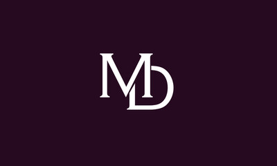 Alphabet letters Initials Monogram logo DM, MD, M and D