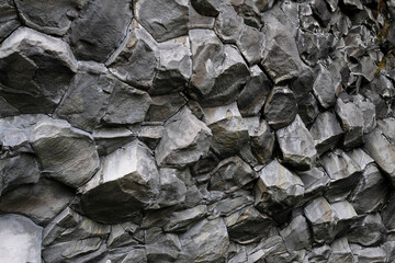 Basalt cave at Reynisfjara Black Beach in Iceland