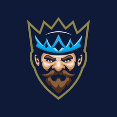King mascot logo design vector with modern illustration concept style. King head illustration for sport and esport team.